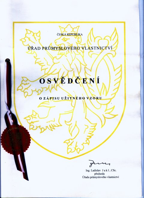 Osvědčení o zápisu užitného vzoru